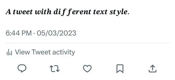 Preview of Fancy text on Twitter